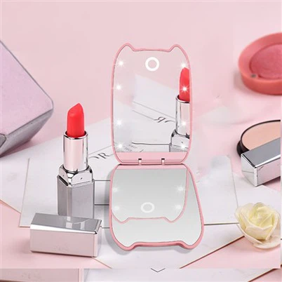 LED компактен огледало за грим за пътуване